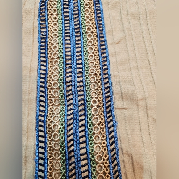 SHEIN Beige Ruffle Sleeve Embroidered Blouse | Size M - Picture 2 of 8